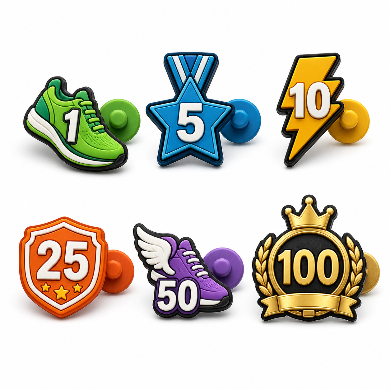 Mileage milestone charms for student wristbands